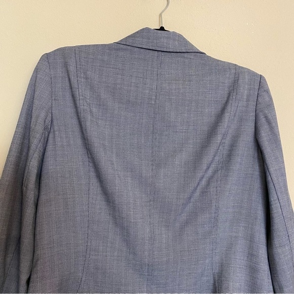 LAFAYETTE 148 NY Virgin Wool Blend Blazer Jacket Blue Size 8 - Picture 8 of 12